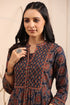 Women Blue Ethnic Motifs Printed Pure Cotton Anarkali Kurta